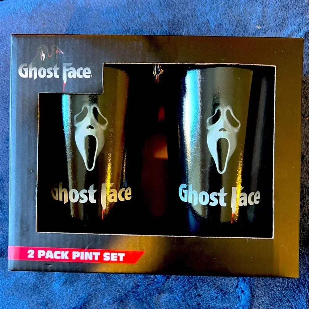 Ghost Face 2 pack pint glass set The Icon of Halloween new in box